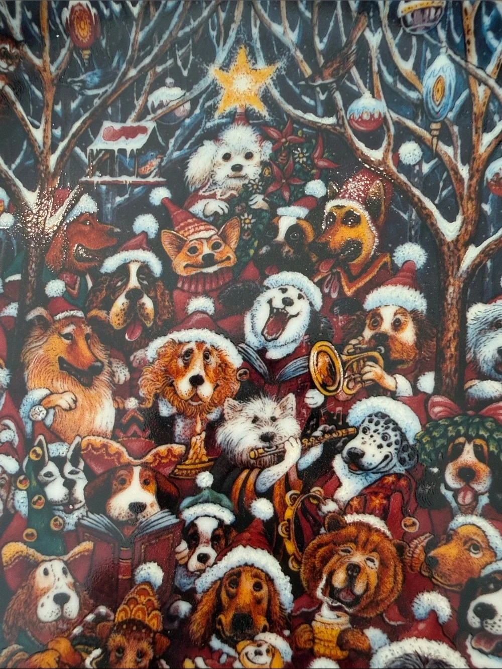 Santa Paws by Bill Bell Limited Edition Holiday Dogs Collector Plate